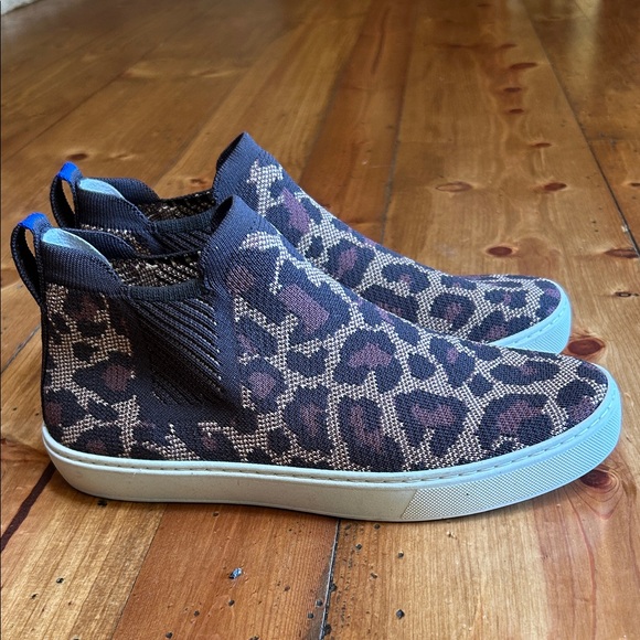 Rothy's Shoes - Rothy's White Slip-On Sneakers with Blue Sole Panels